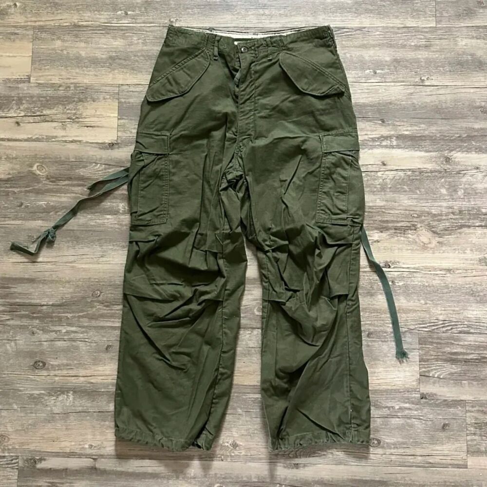 Vintage 70s M-65 OG-107 Military Cargo Pants Size 34x28